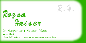 rozsa haiser business card